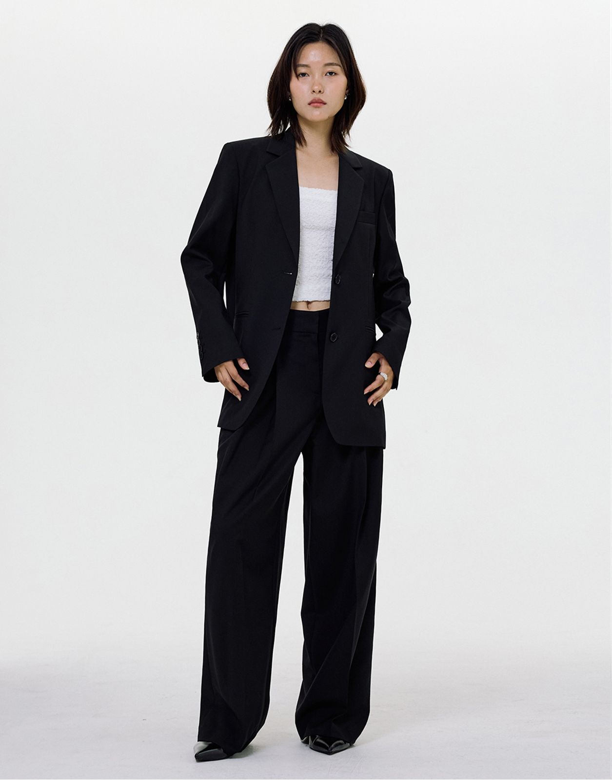 로우핏 버진 울 자켓 (블랙) 사진 3/4