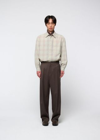 Oversized pocket check shirt, Mint