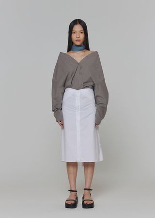 cotton shirts dress, white