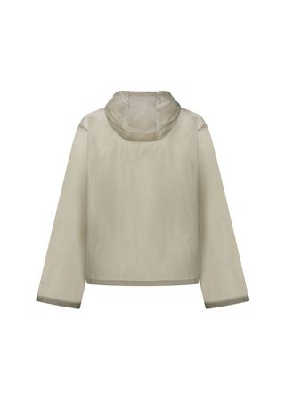 Sheer Hoodie Anorak, Beige