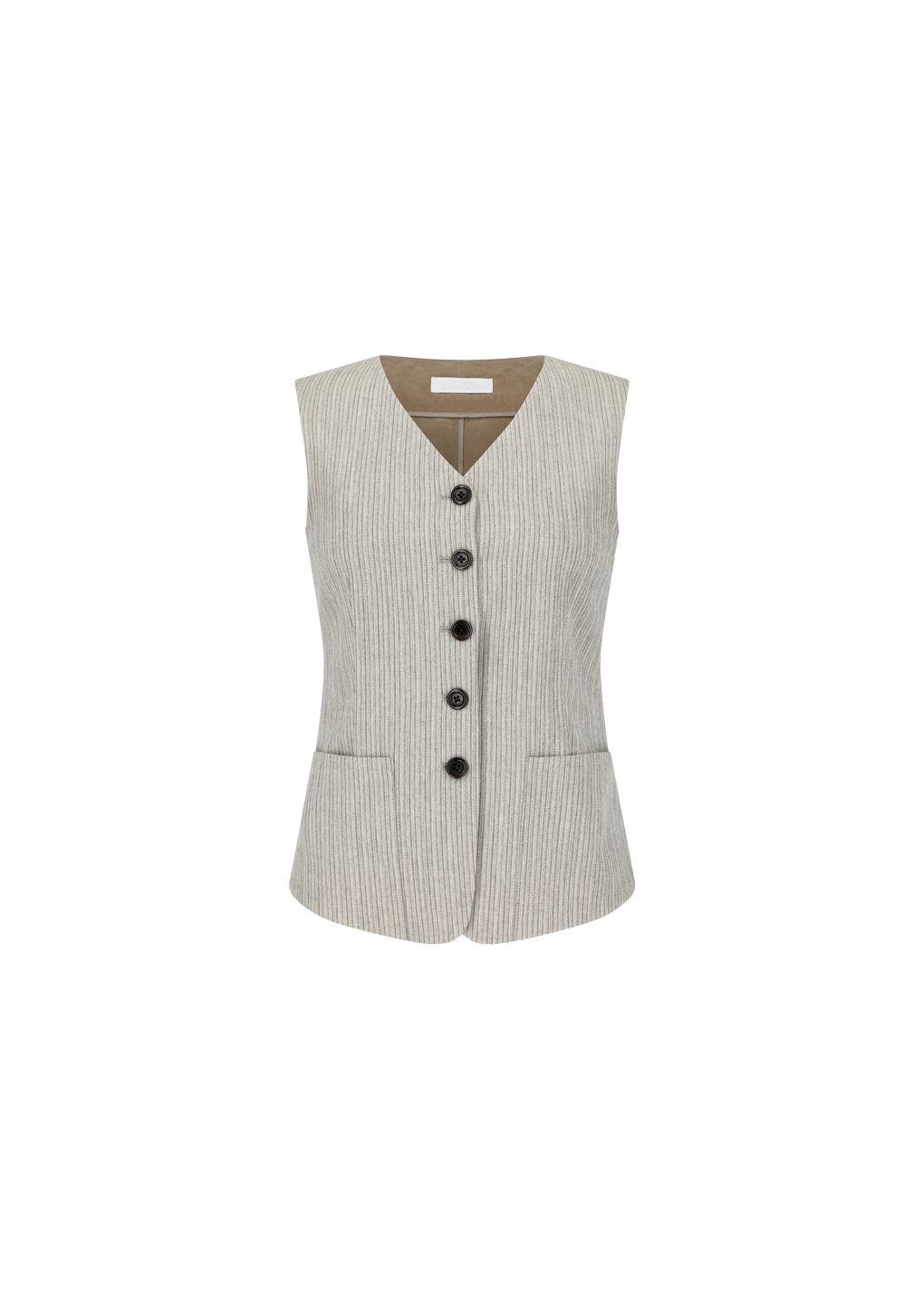 Stripe pocket vest, Beige 사진 4/4