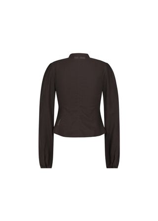 Pintuck Slim Shirt, Brown