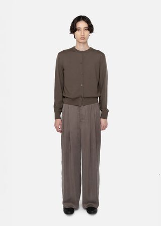Men's Wool Cardigan, Brown