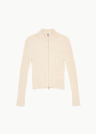HALF NECK ZIP-UP CARDIGAN