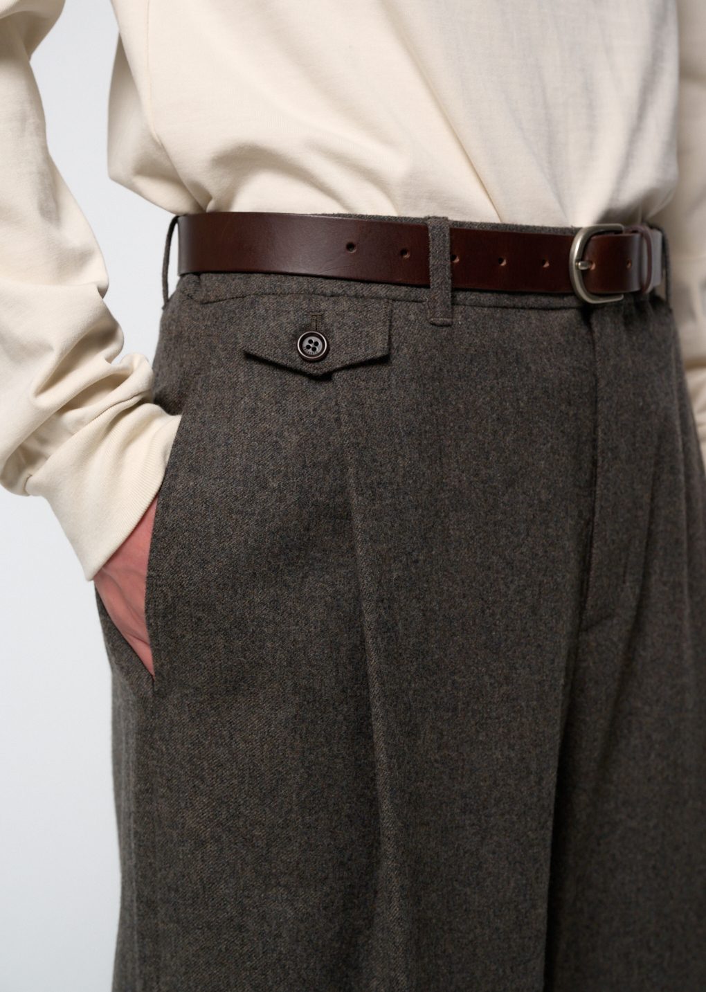 Men's classic belt, Dark brown 사진 3/4