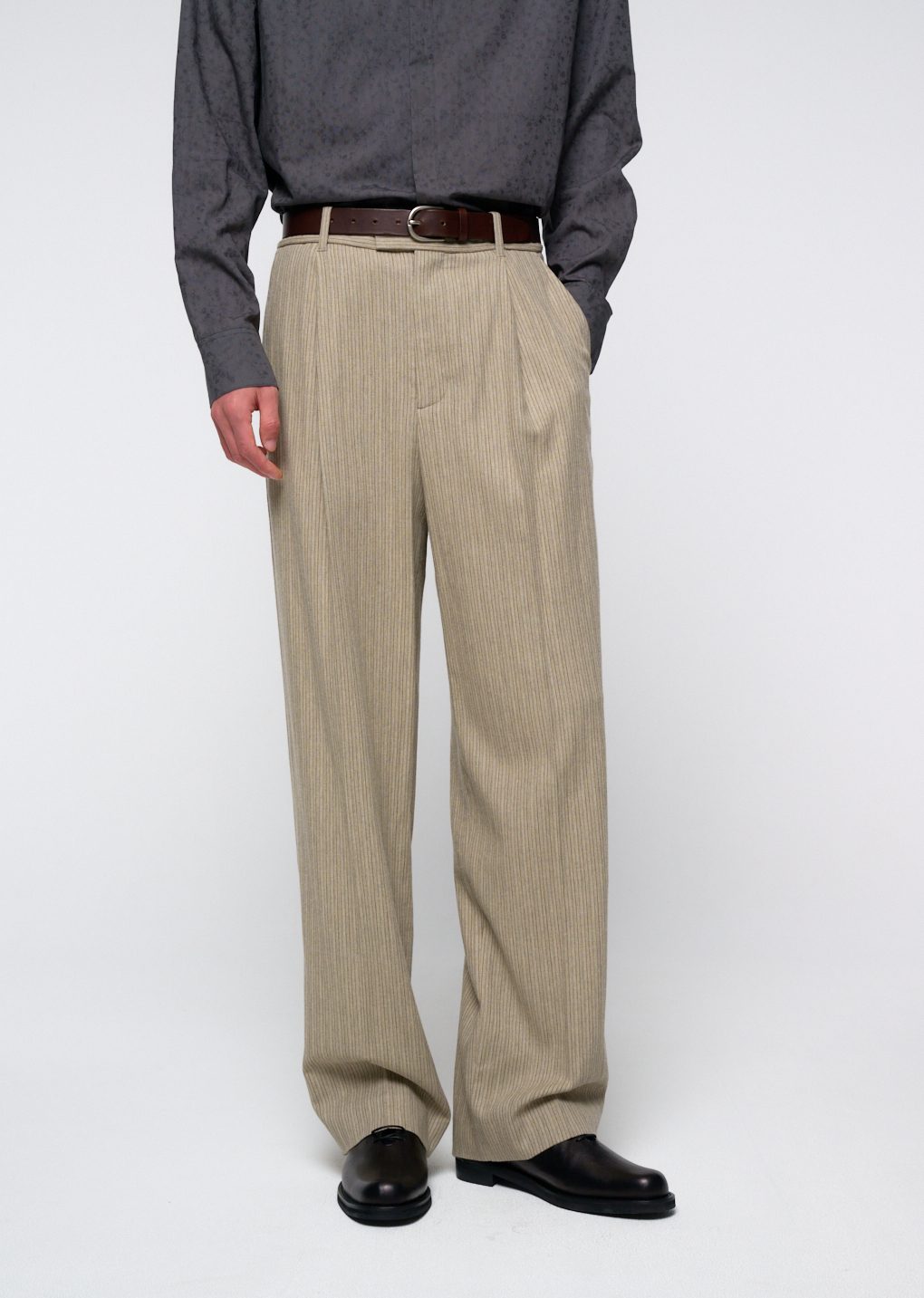 Men's classic belt, Dark brown 사진 2/4