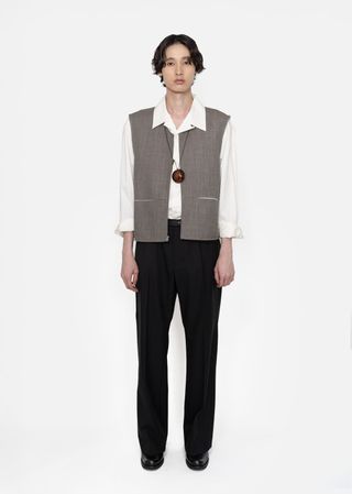 Open Collar Shirt, Ivory