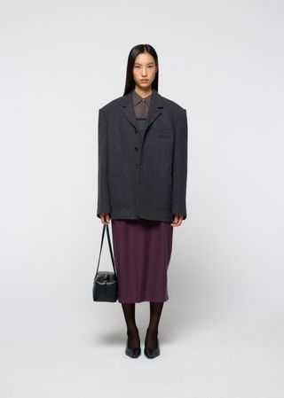 Wool oversized jacket, Charcoal