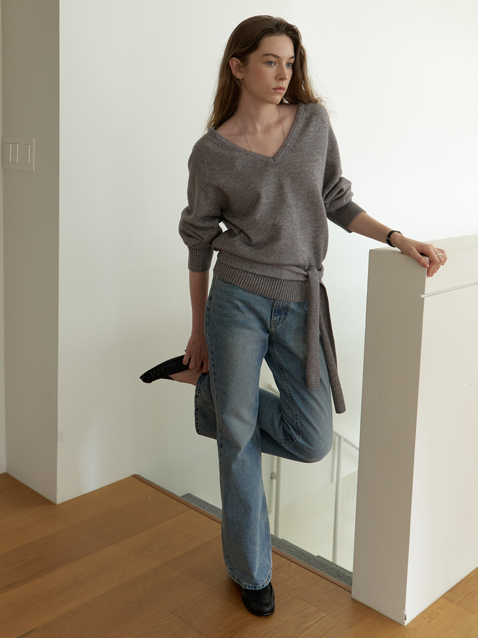 A SLIM BOOTS-CUT JEANS_INDIGO 사진 3/4