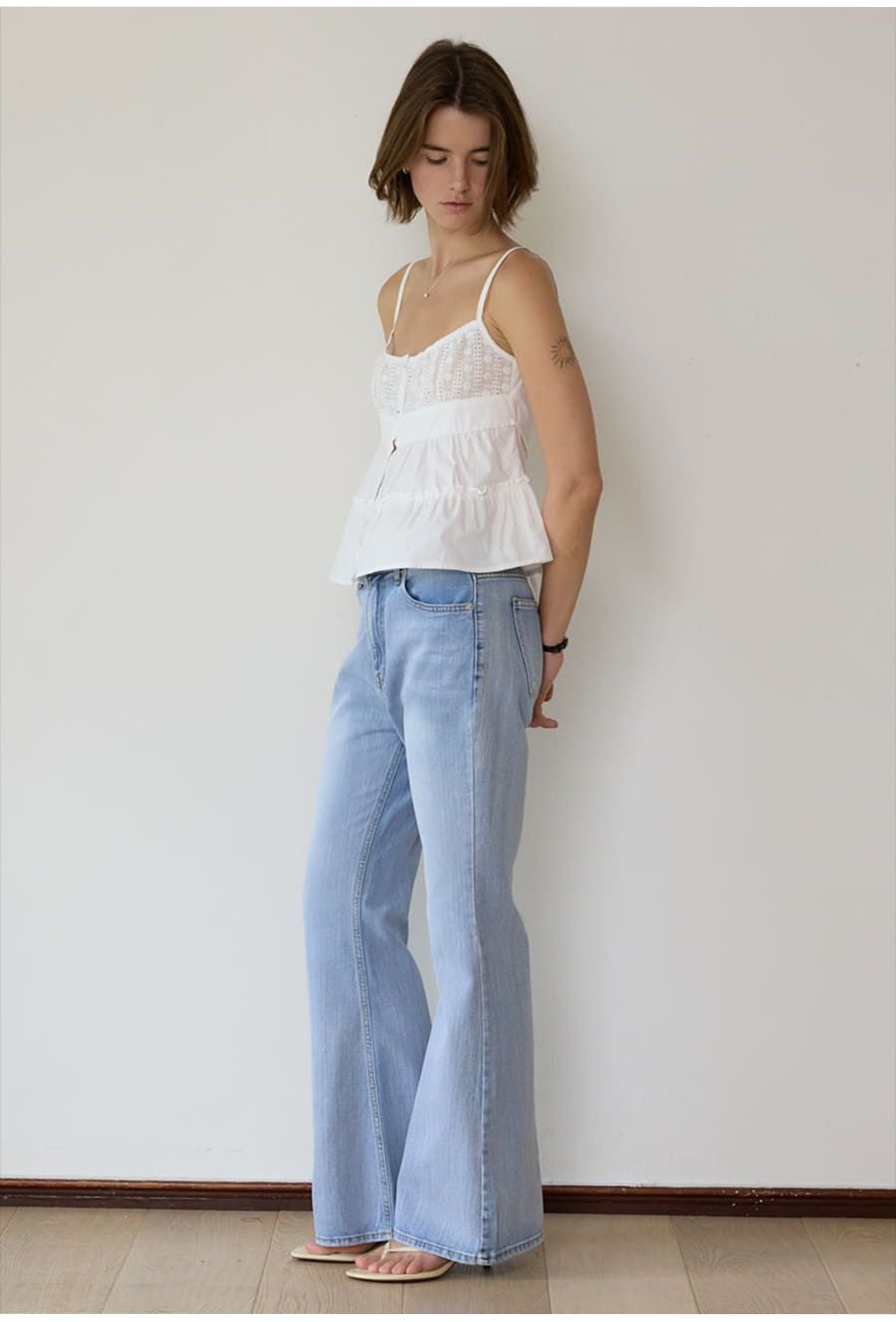 A SLUB WASHING BOOTS-CUT JEANS_LIGHT INDIGO 사진 4/4