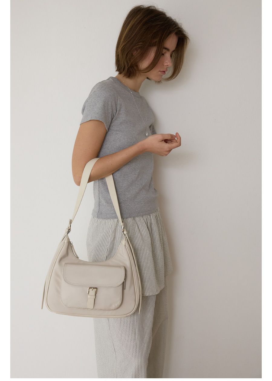 A NYLON BUCKLED POCKET SHOULDER BAG_CREAM 사진 4/4