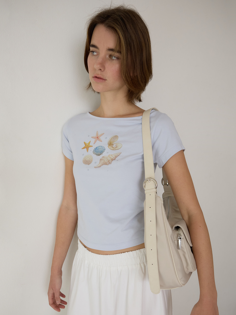 A NYLON BUCKLED POCKET SHOULDER BAG_CREAM 사진 3/4