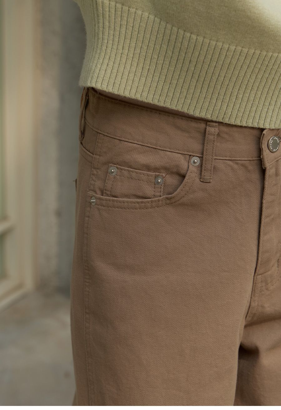 A SEMI BARREL COTTON PANTS_BEIGE