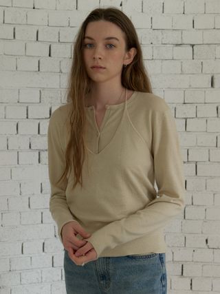 A 2-WAY CARDIGAN SET_LIGHT BEIGE