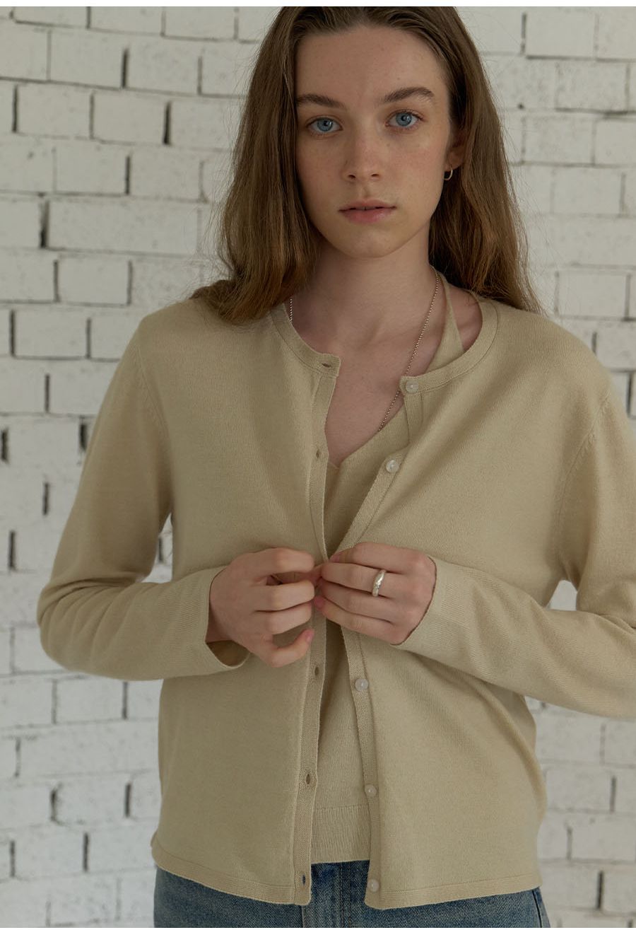 A 2-WAY CARDIGAN SET_LIGHT BEIGE
