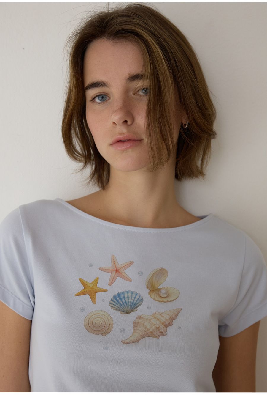 A PEARL SHELL TEE_LIGHT BLUE 사진 3/4