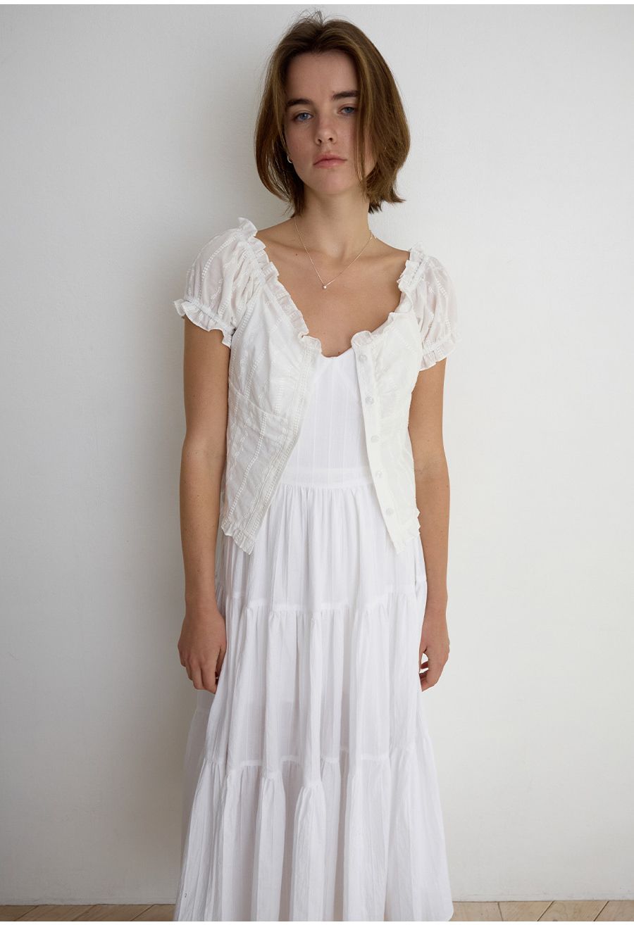 A CAN CAN SLEEVELESS DRESS_WHITE