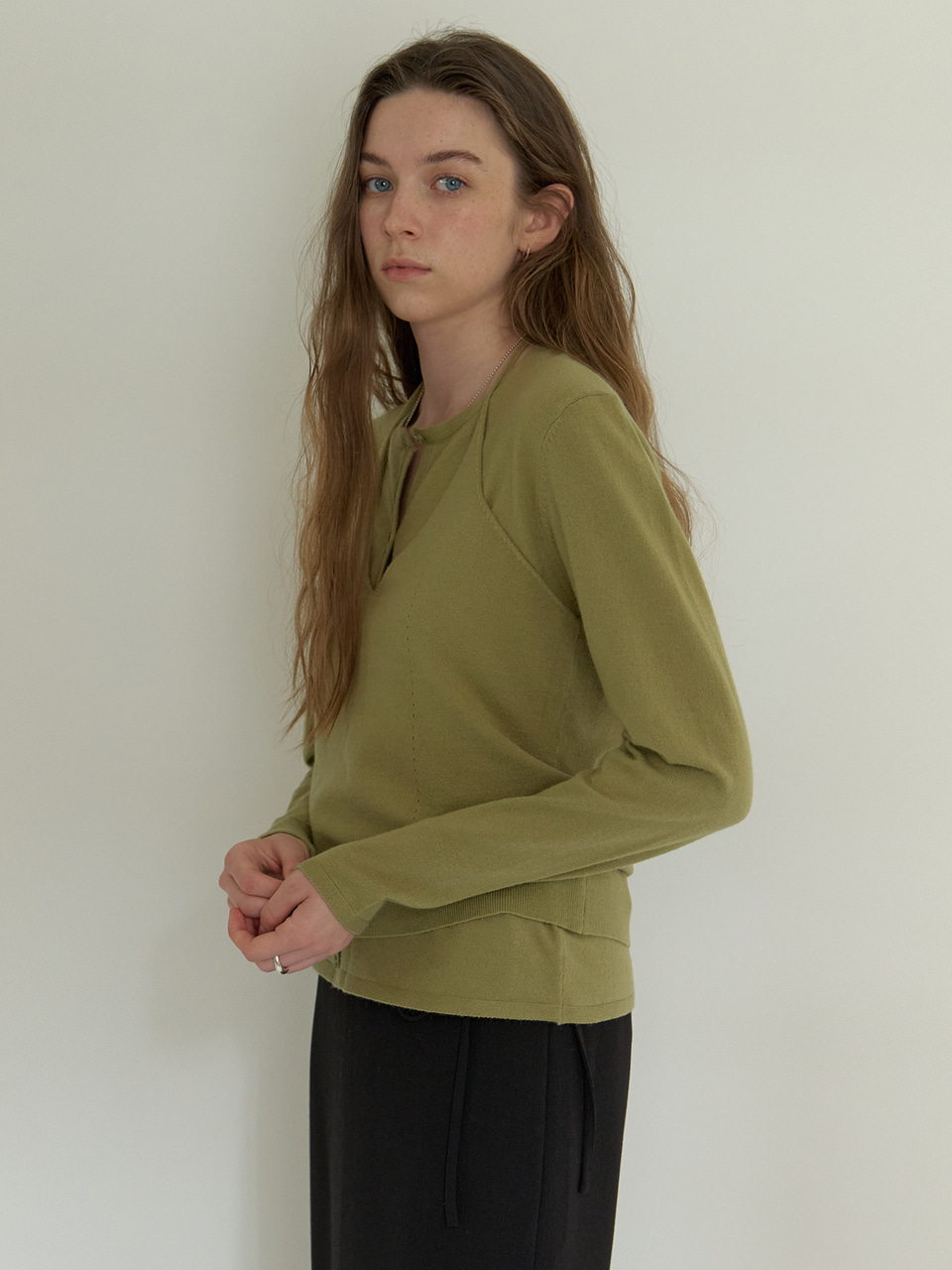 A 2-WAY CARDIGAN SET_KHAKI BROWN 사진 3/4