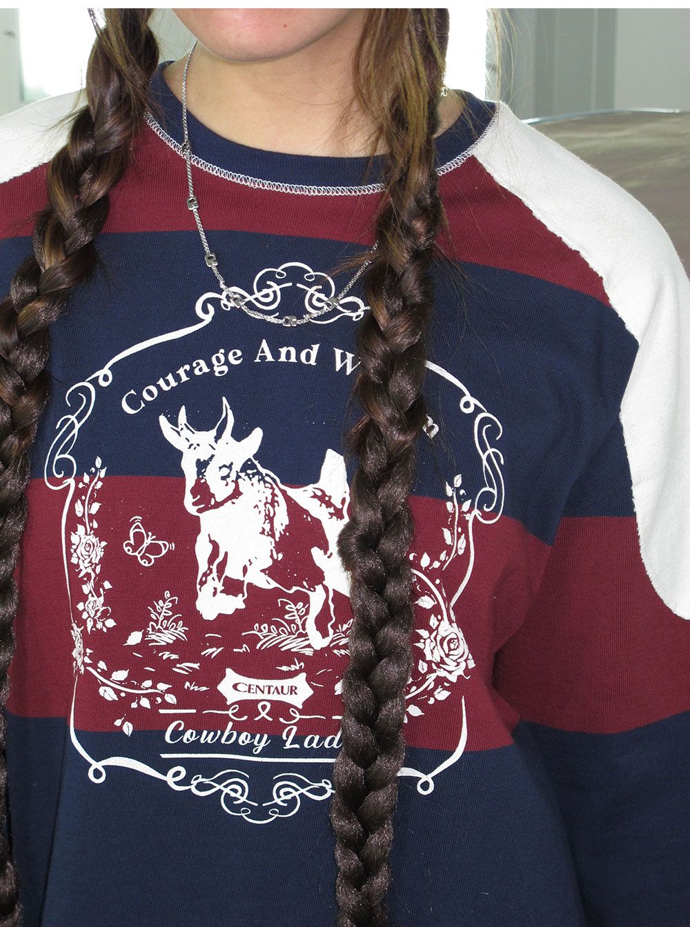 VINTAGE RUGBY STRIPE LONG SLEEVE T-SHIRT_BURGUNDY