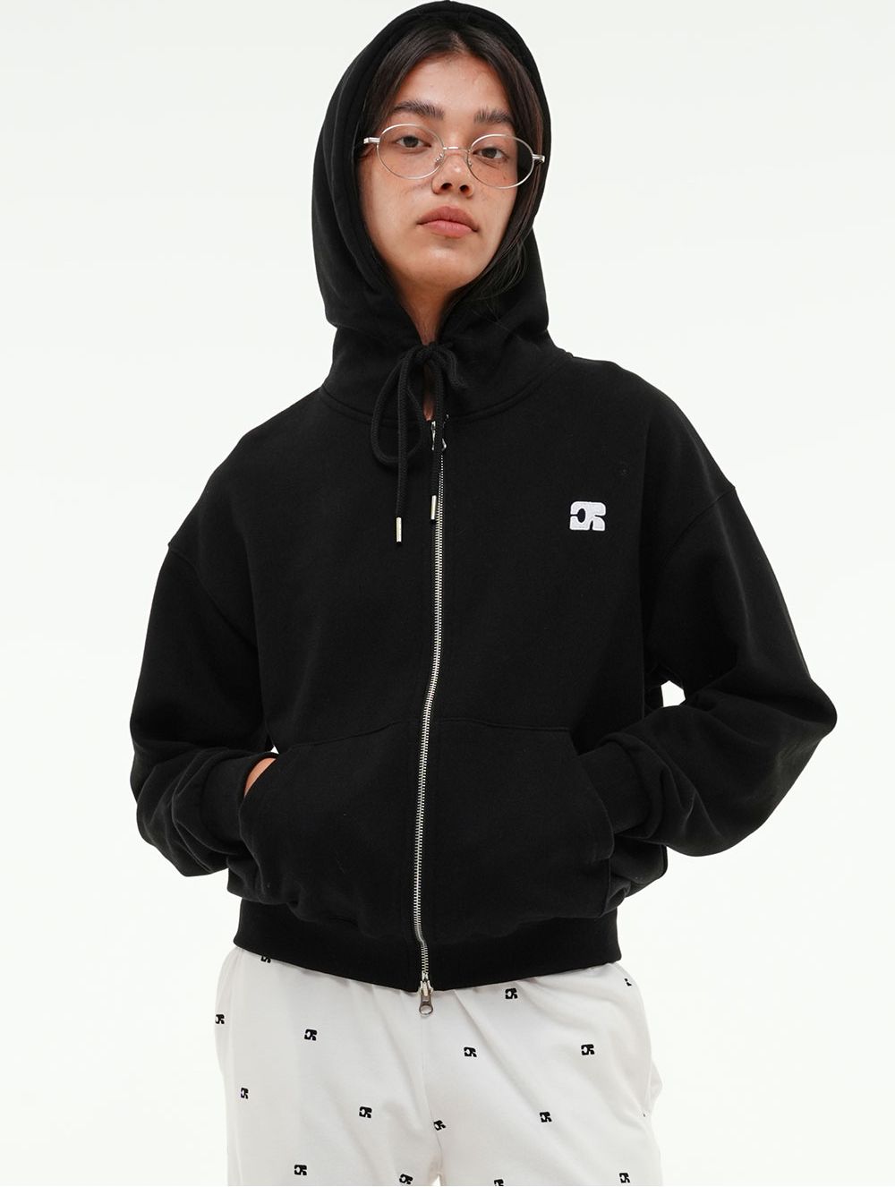 CENTAUR EMBLEM HOOD ZIP-UP_BLACK