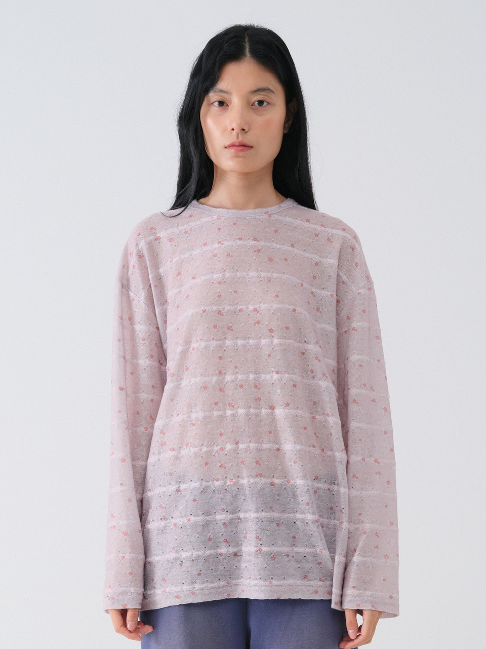 FLOWER KNIT LONG SLEEVE_PINK 사진 3/4