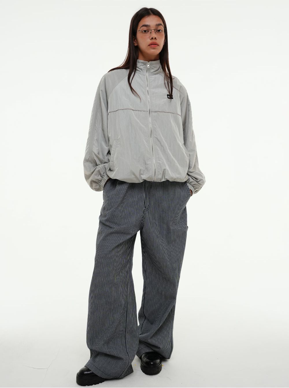 NYLON WINDBREAKER JACKET_GREY 사진 3/4