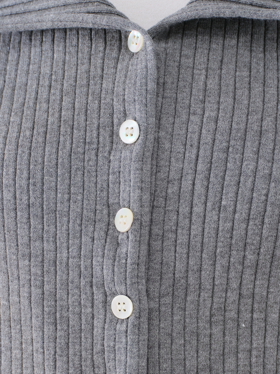 SOFT RAYON RIBBED KNIT CARDIGAN_GRAY