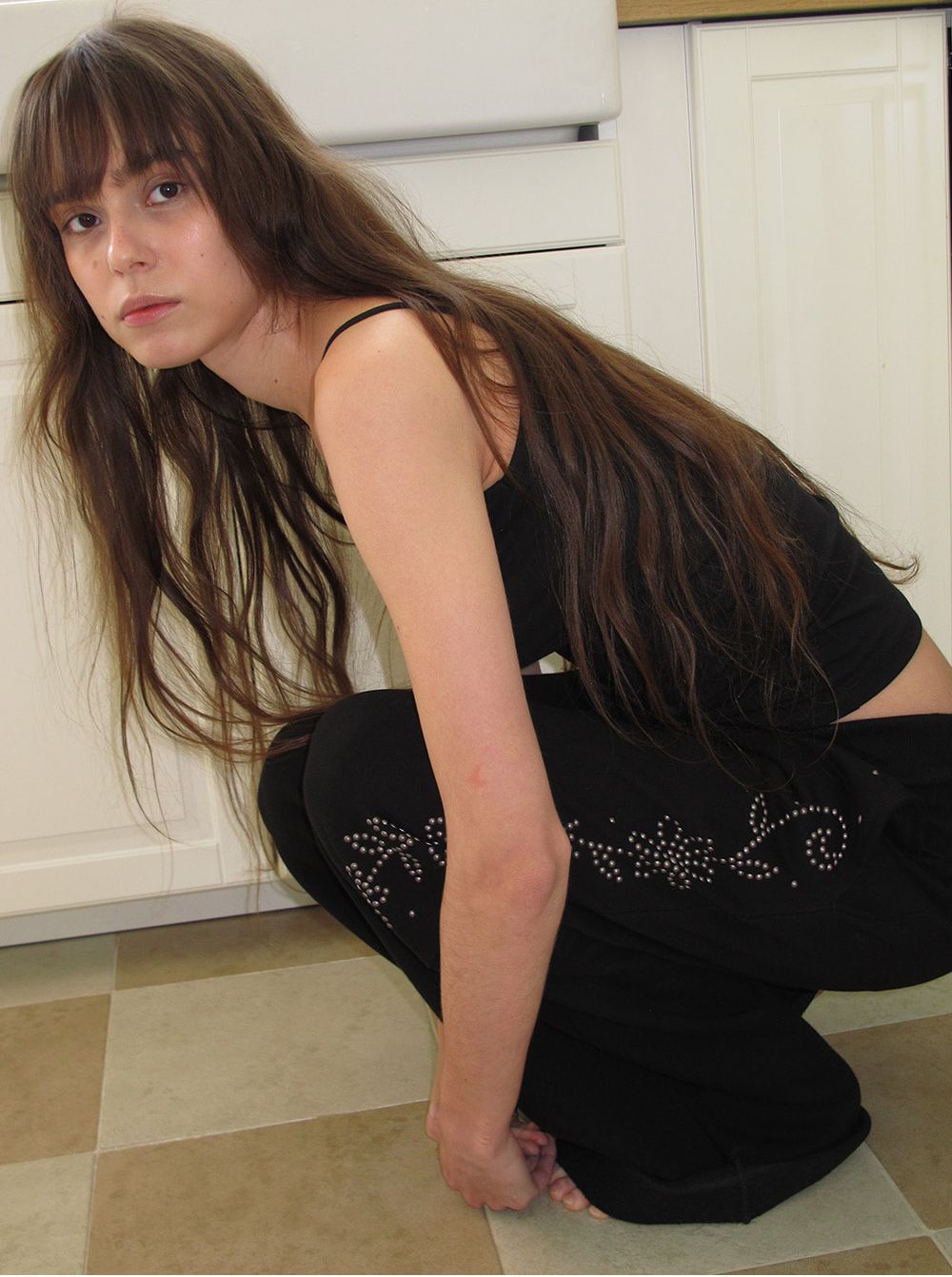 HOTFIX TURN-UP PANTS_BLACK