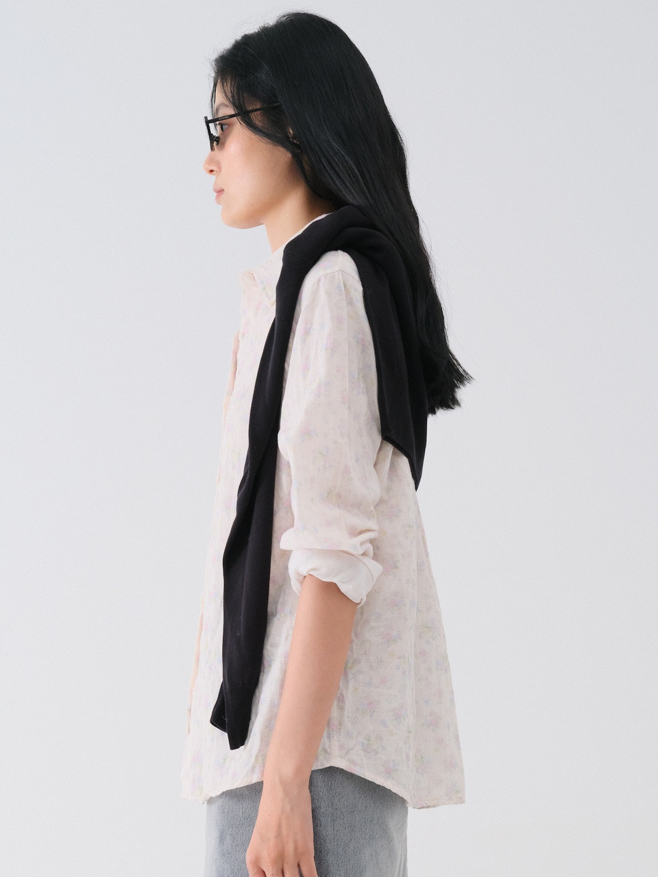CRINKLE FLOWER COTTON SHIRT_PINK