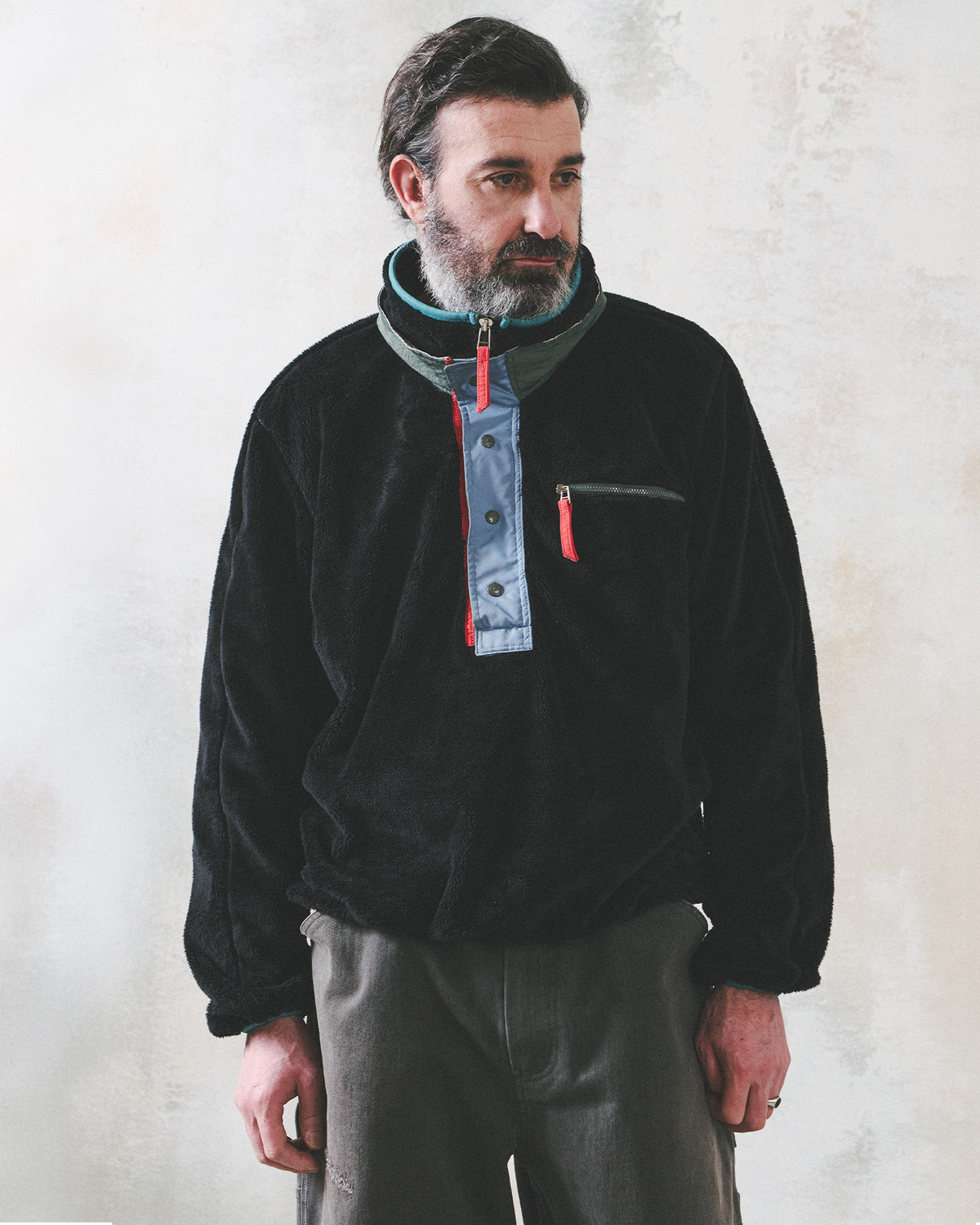 ALPINE HALF ZIP-UP FLEECE SWEAT / BLACK 사진 2/4