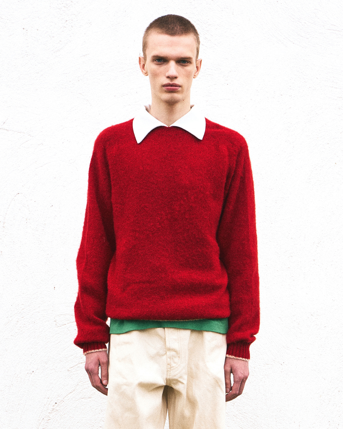 SHAGGY DOG CREWNECK SWEATER / RED