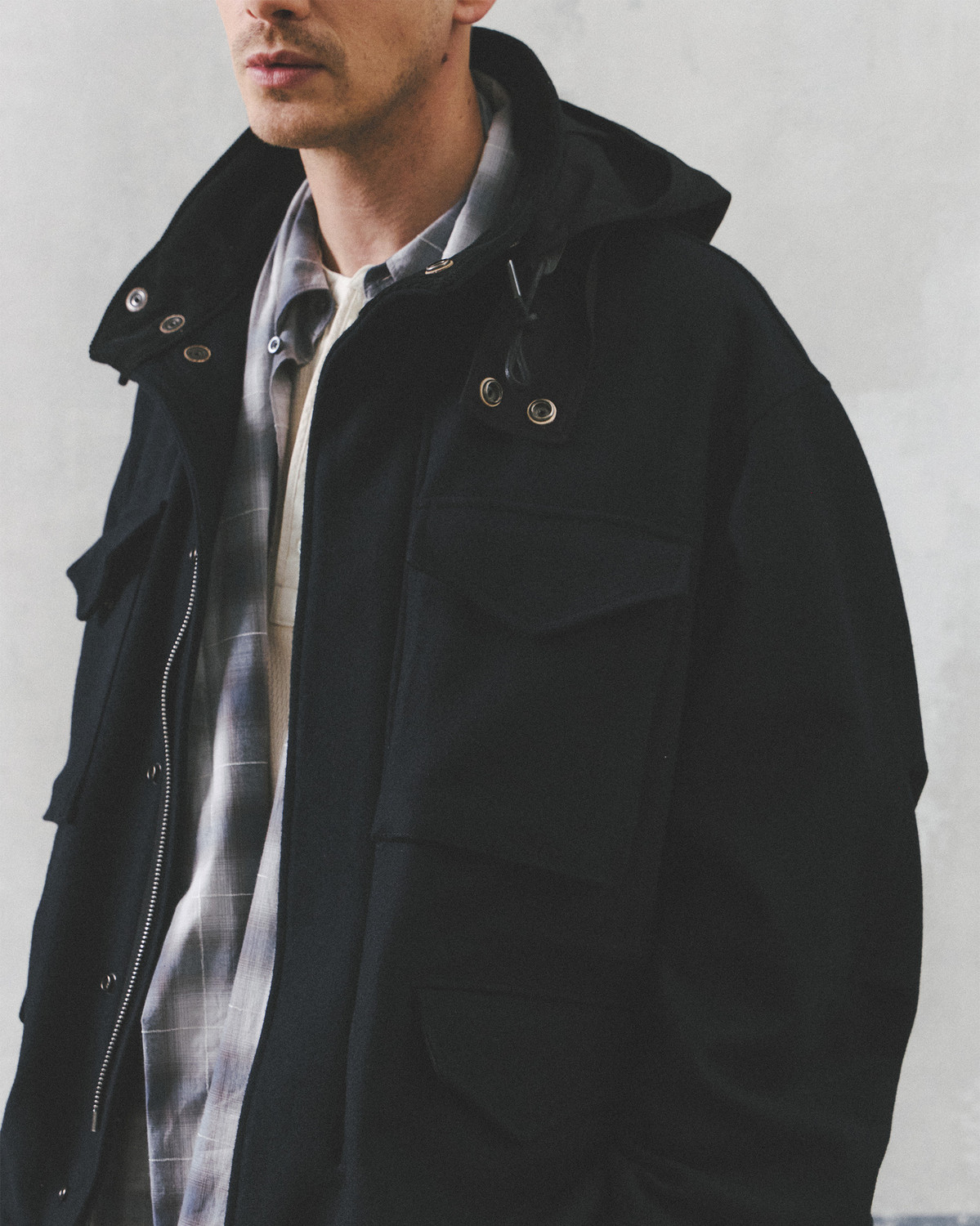 MIL FIELD JACKET / D.NAVY MELTON WOOL 사진 2/4