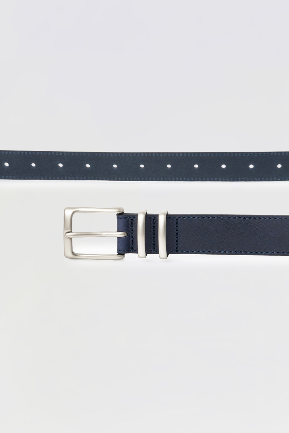 Fluid Leather Belt Dark Navy 사진 2/4