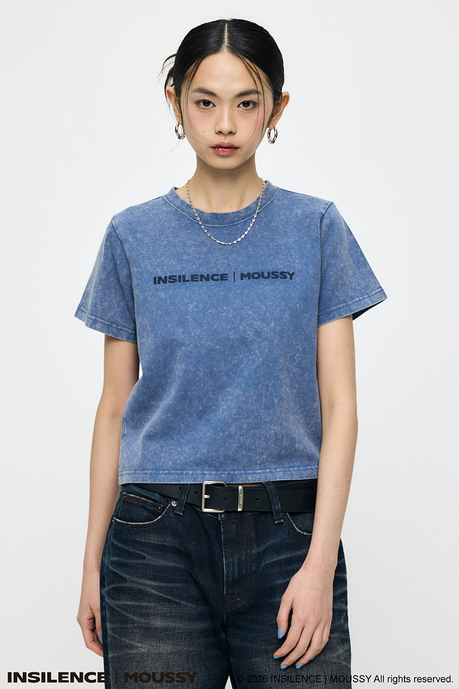 INSILENCE x MOUSSY LOGO TEE BLUE 사진 3/3