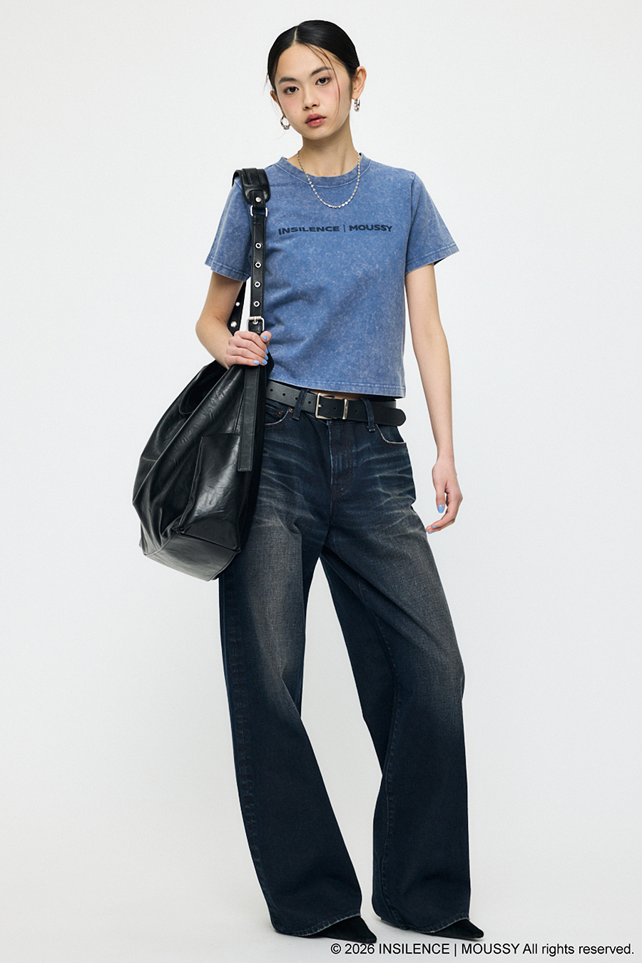 INSILENCE x MOUSSY LOGO TEE BLUE 사진 2/3