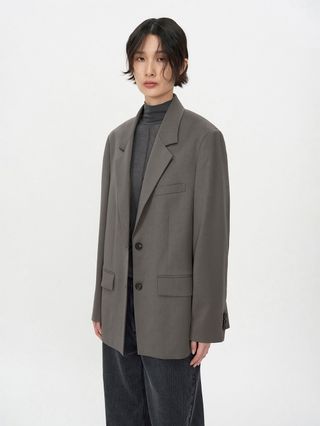 미니멀 오버사이즈 블레이저 ASH BROWN