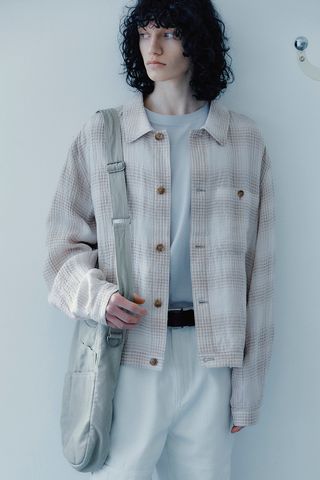 린넨 체크 자켓 BEIGE CHECK