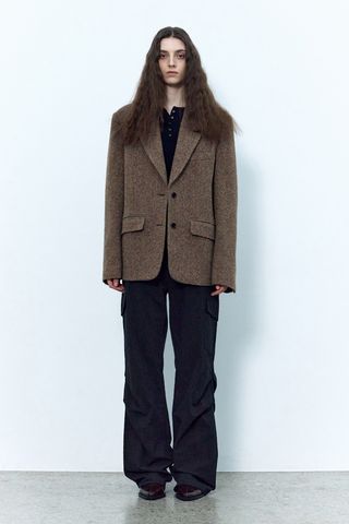 클래식 울 자켓 MELANGE BROWN