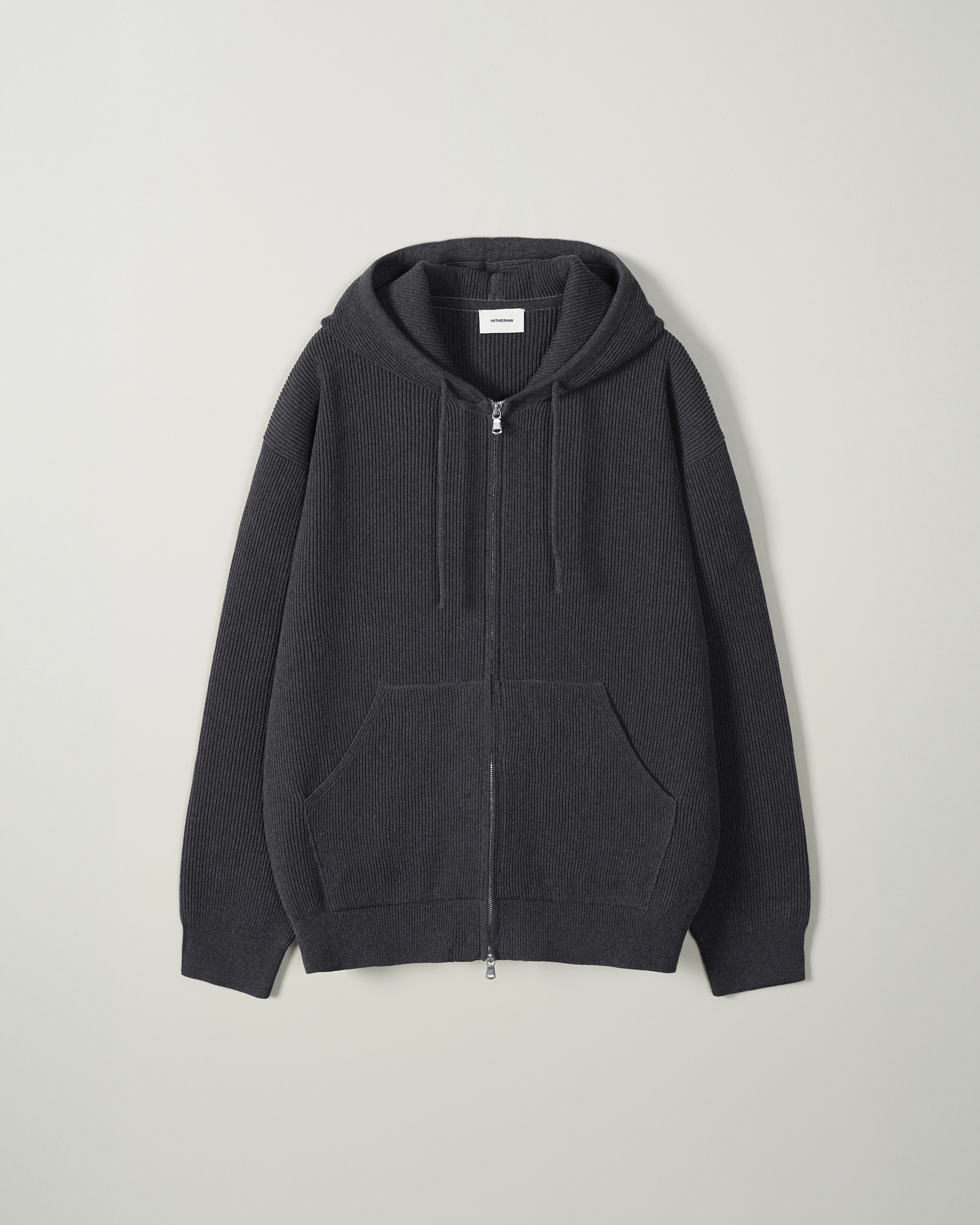 ROBYN HOODED ZIP KNIT PARKA - CARBON GREY 사진 3/4