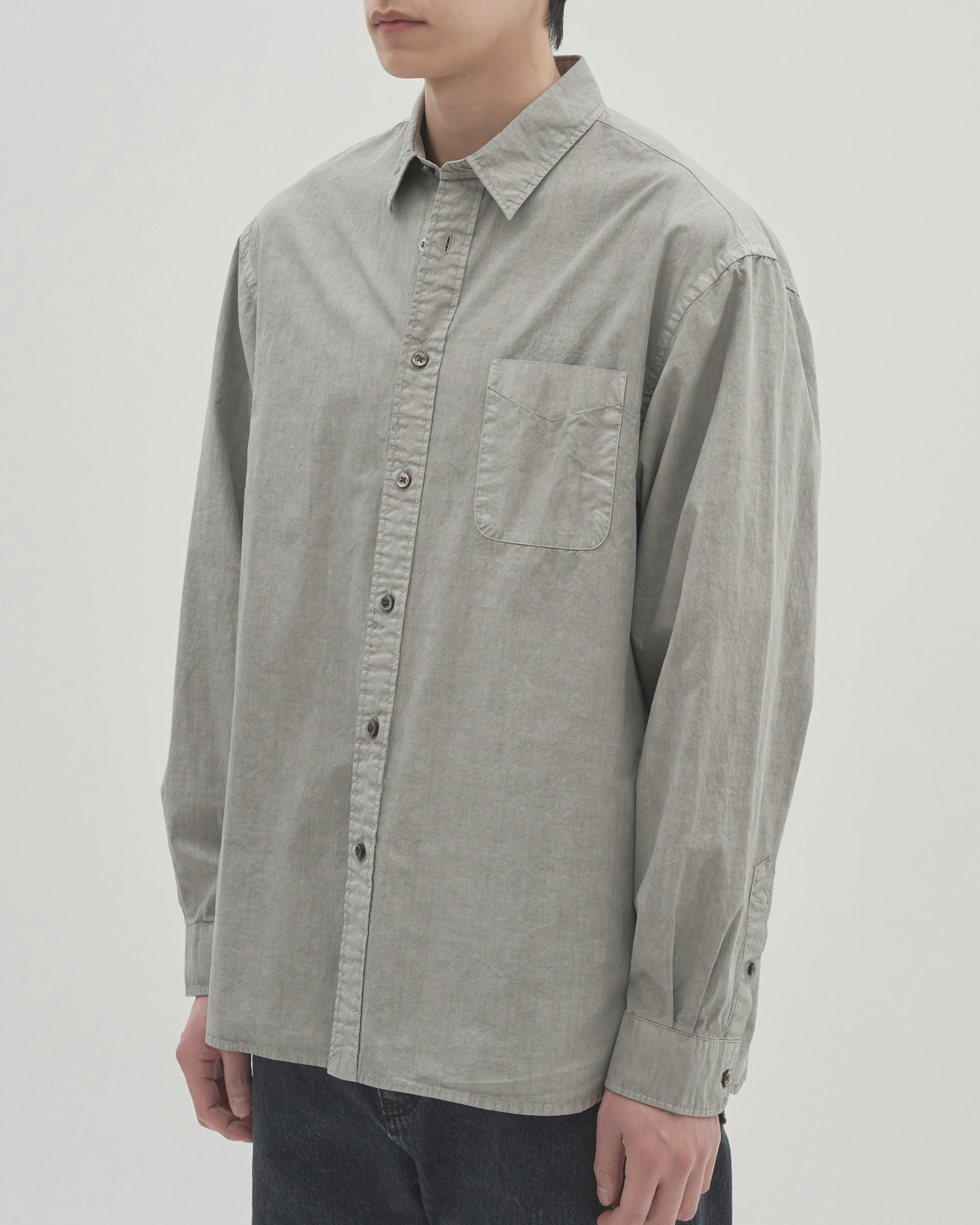 VINTAGE DYED SHIRT - SLATE GREY 사진 2/4
