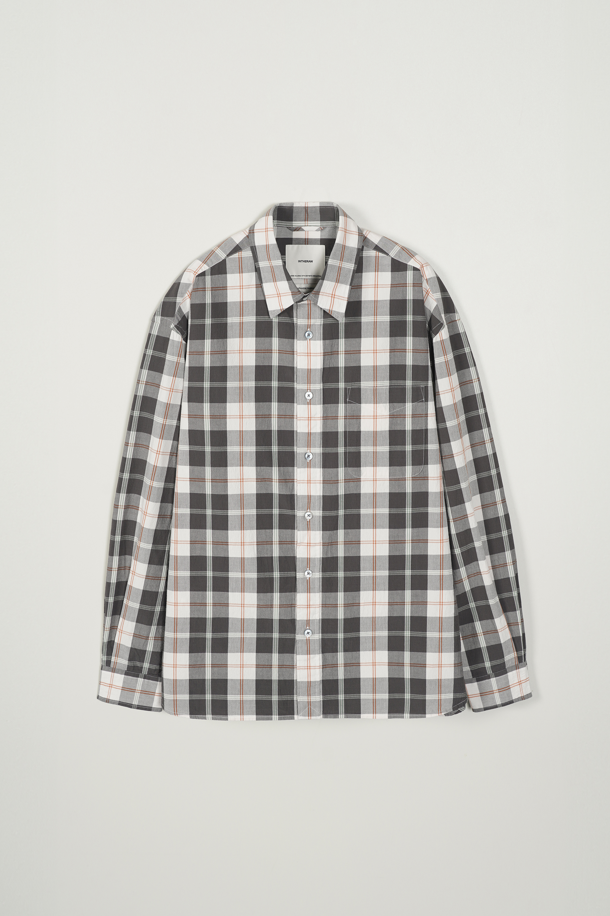 ORGANIC BIG CHECKED SHIRT - BEIGE BROWN 사진