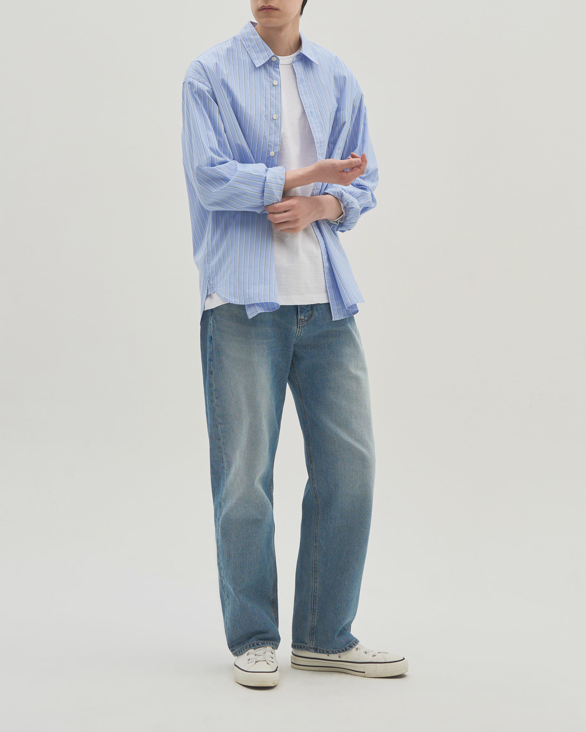 SUPERIOR STRIPE SHIRT - SAX BLUE 사진 2/4