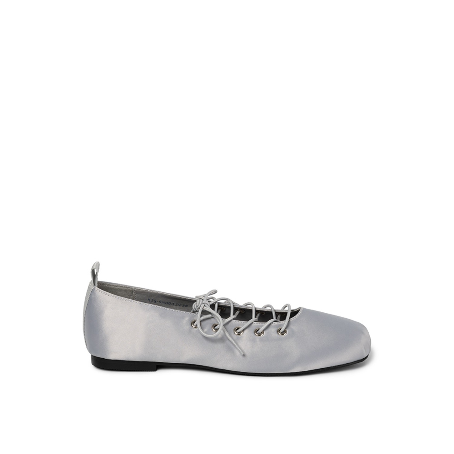 DOLPHIN LACE UP FLATS / SILVER