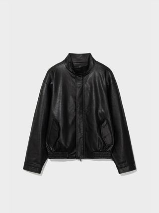 Artificial Leather Jumper_Black