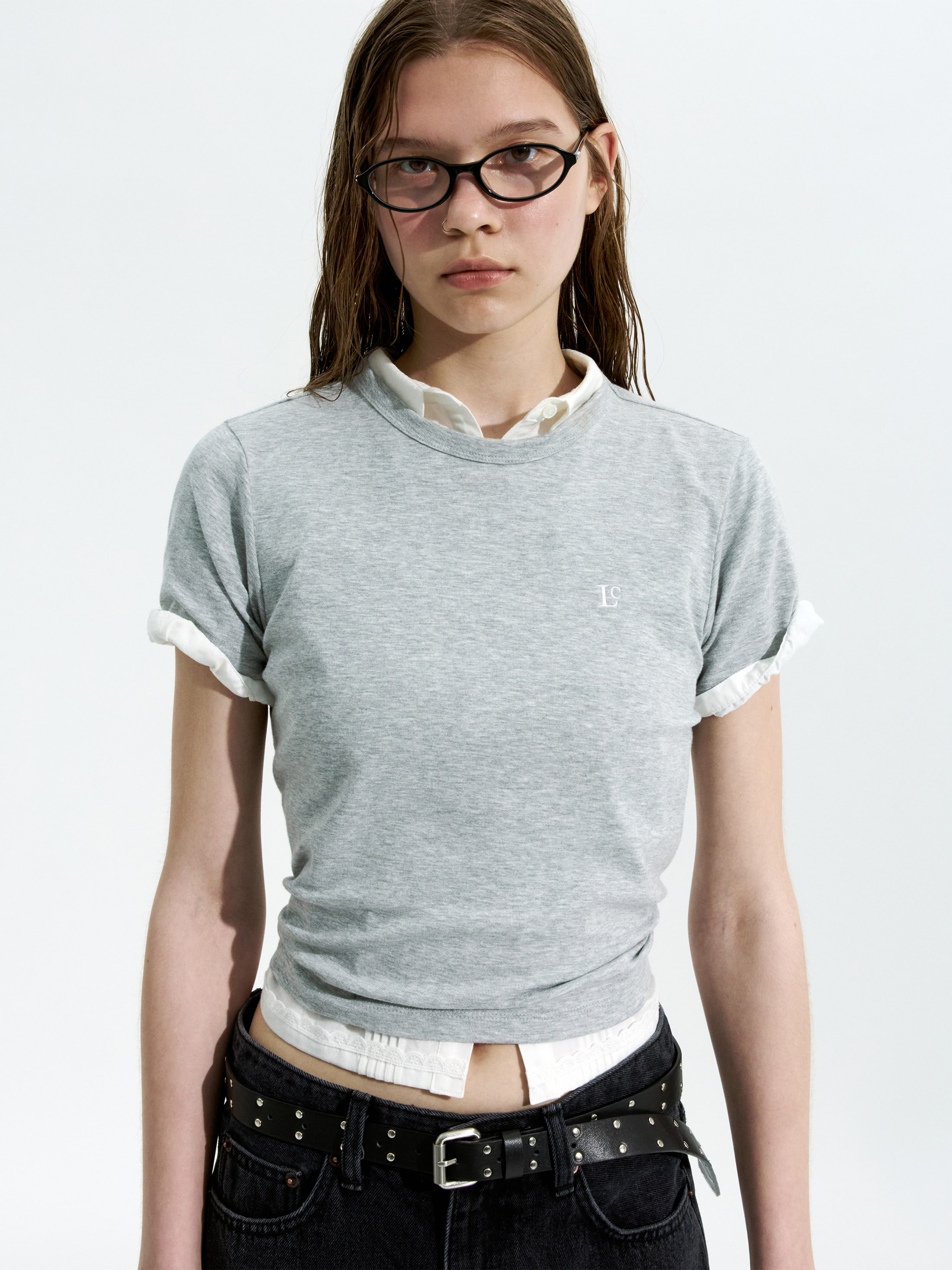 Organic Silket Lc Mini T-Shirt_Melange Grey