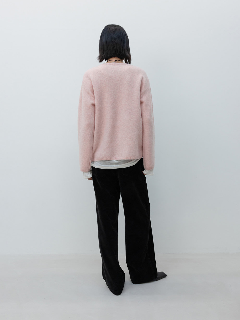 Round Neck Wool Pullover_Pink
