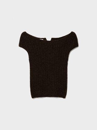Off-Shoulder Wool Knit_Brown