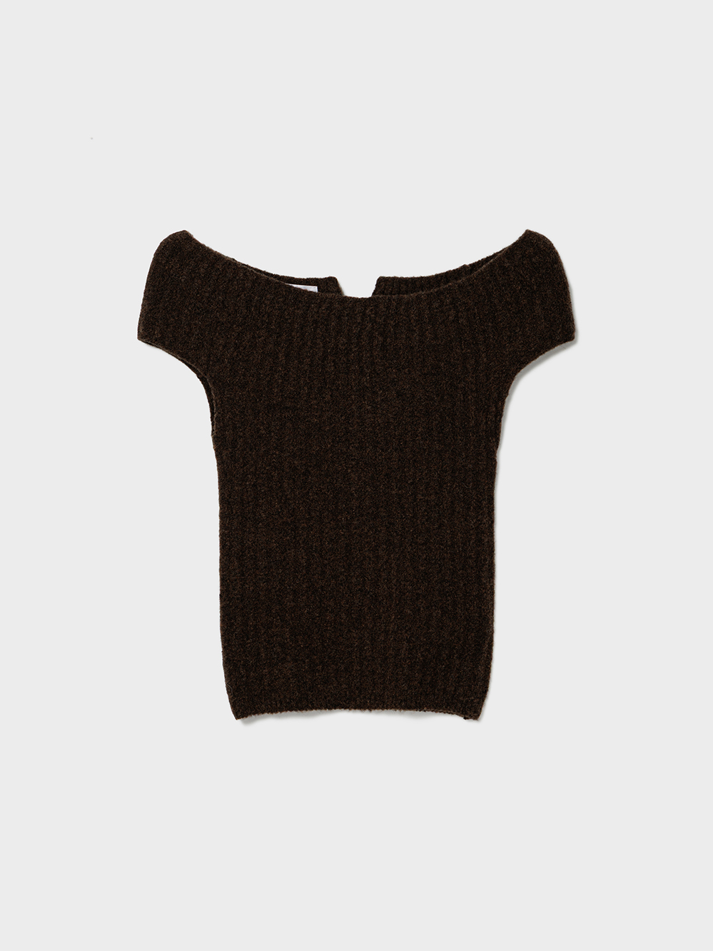 Off-Shoulder Wool Knit_Brown