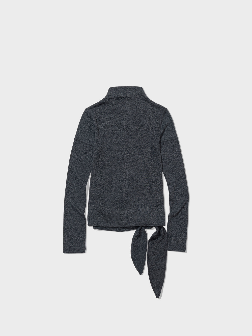 Button Up Wrap T-Shirt_Charcoal
