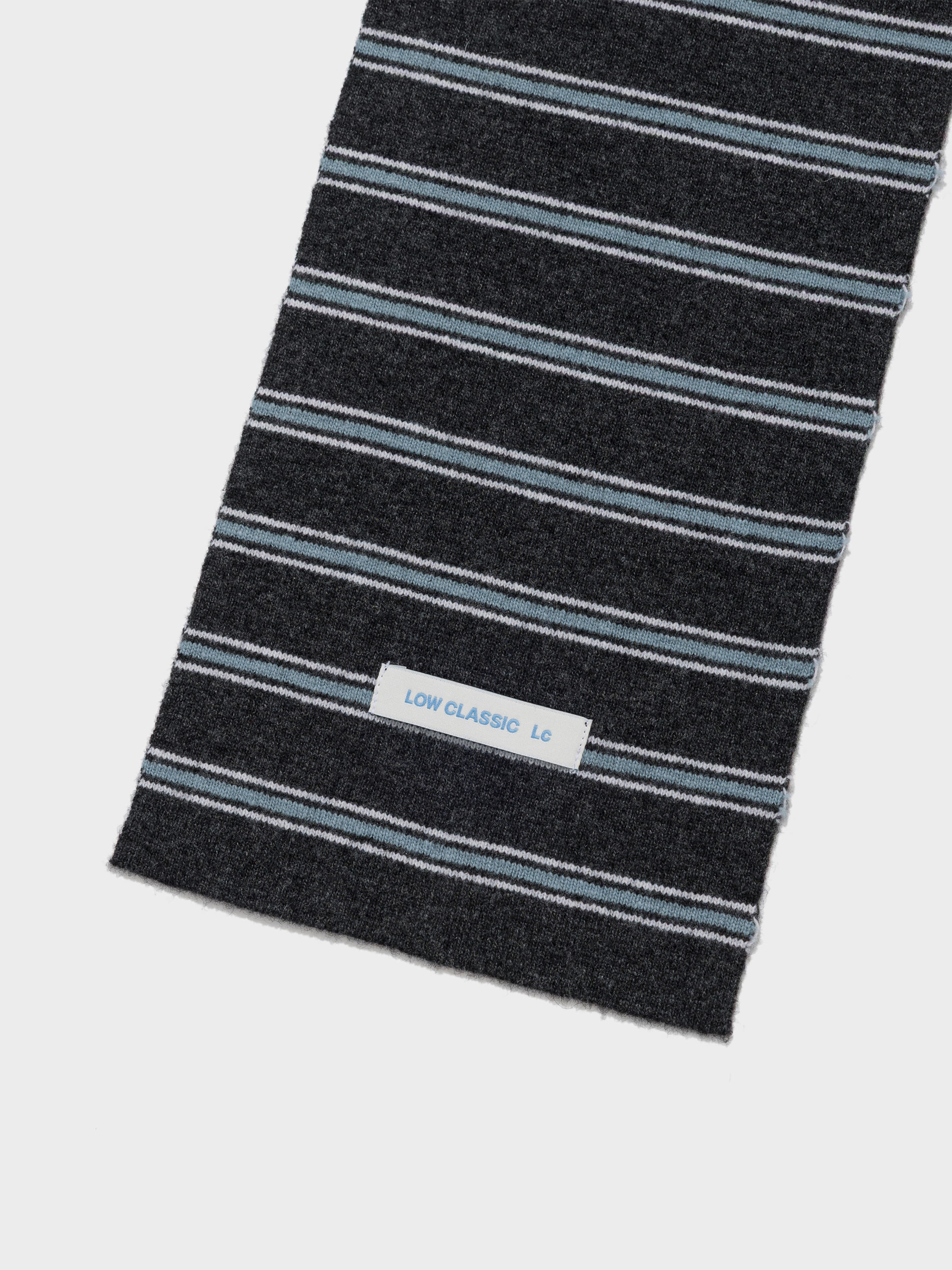 Wool Cash Blend Striped Muffler_Charcoal Grey 사진 4/4